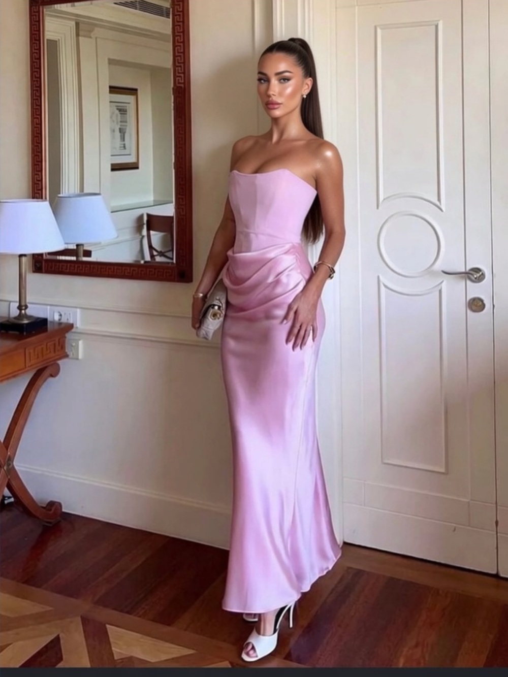 HOUSE OF CB 'Persephone' Rose Shadow Strapless Corset Maxi/XSmall (US 2-4)  $329